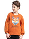 Boys Rust Printed Round Neck Full Sleeve Sweatshirt
