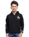 Boys Navy Blue Printed Hooded Full Sleeve Sweatshirt