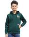 Boys Green Printed Hooded Full Sleeve Sweatshirt