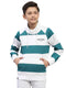 Boys Teal Blue Printed Fashion Neck Full Sleeve Sweatshirt