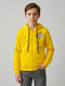 Boys Yellow Printed Hooded Full Sleeve Sweatshirt