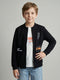 Boys Off White Printed Round Neck Full Sleeve Sweatshirt with T-Shirt