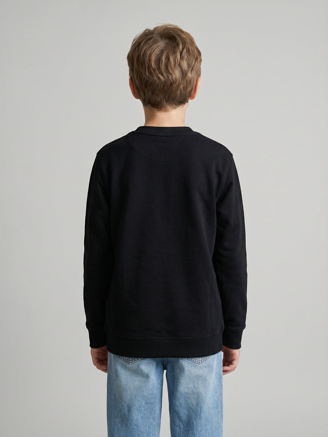 Boys Off White Printed Round Neck Full Sleeve Sweatshirt with T-Shirt
