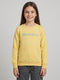 Girls Yellow Self Design Round Neck Full Sleeve Sweatshirt