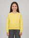 Girls Yellow Self Design Round Neck Full Sleeve Sweatshirt
