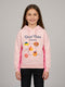 Girls Pink Printed Hooded Full Sleeve Sweatshirt