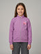 Girls Purple Printed Turtle Neck Full Sleeve Sweatshirt
