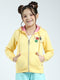 Girls Yellow Printed Hooded Full Sleeve Sweatshirt