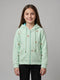 Girls Green Embroidered Hooded Full Sleeve Sweatshirt
