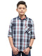 Boys Red & Blue Check Collar Full Sleeve Shirt