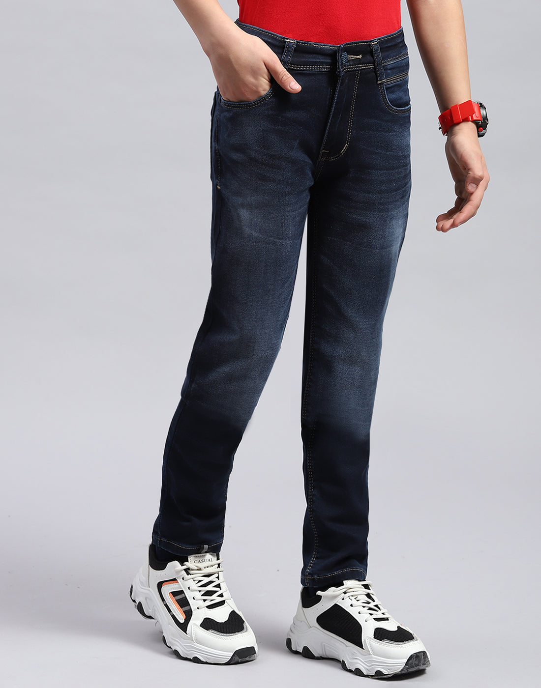 Boys Blue Light Wash Slim Fit Denim