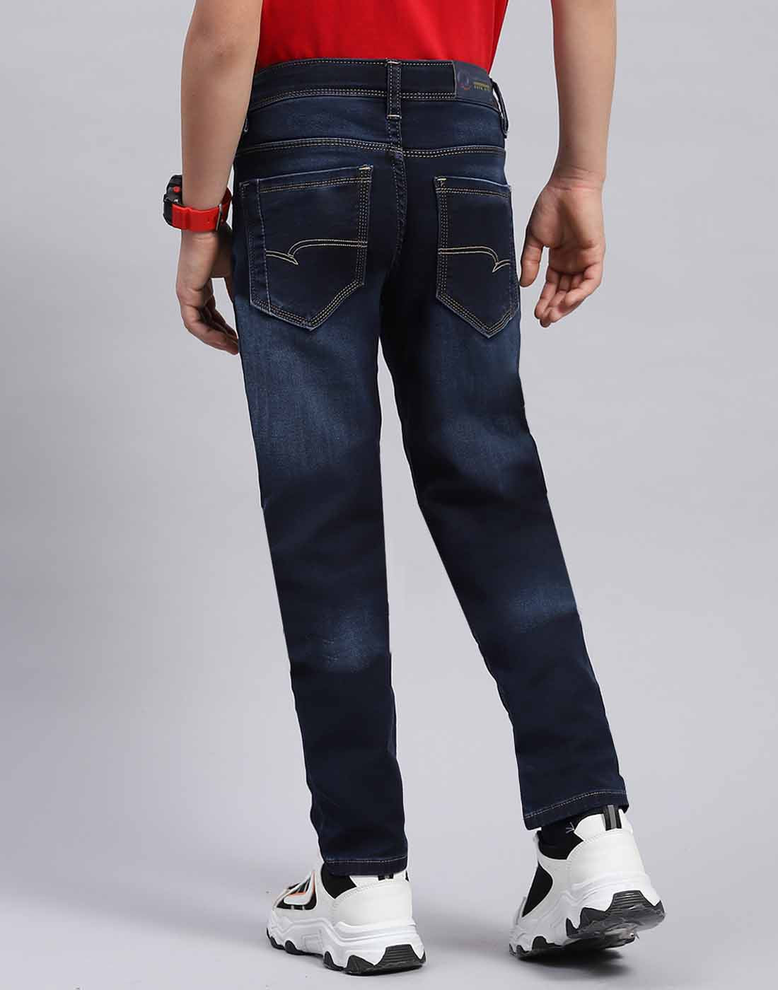 Boys Blue Light Wash Slim Fit Denim