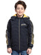 Boys Navy Blue Solid Hooded Full Sleeve Jacket
