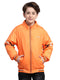 Boys Orange Solid Mock Neck Full Sleeve Jacket