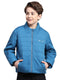 Boys Blue Solid Mock Neck Full Sleeve Jacket