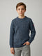 Boys Blue Self Design Round Neck Full Sleeve Pullover