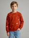 Boys Rust Typography Print Round Neck Full Sleeve Sweatshirt