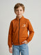 Boys Rust Printed Turtle Neck Full Sleeve Sweatshirt
