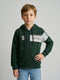 Boys Bottle Green Printed Hooded Full Sleeve Sweatshirt