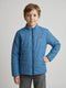 Boys Blue Solid Turtle Neck Full Sleeve Puffer Jacket