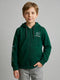 Boys Green Printed Hooded Full Sleeve Sweatshirt