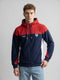 Boys Red & Navy Blue Solid Hooded Full Sleeve Sweatshirt