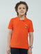 Boys Orange Solid Collar Half Sleeve T-Shirt
