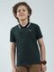 Boys Green Solid Collar Half Sleeve T-Shirt
