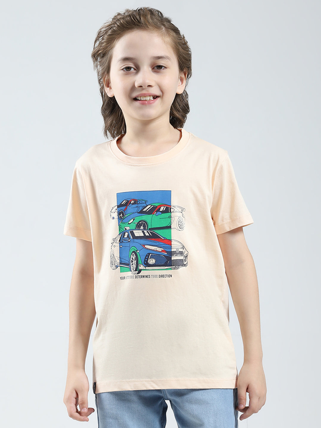 Boys Blue, Peach & Green Printed Round Neck Half Sleeve T-Shirt (Pack of 3)