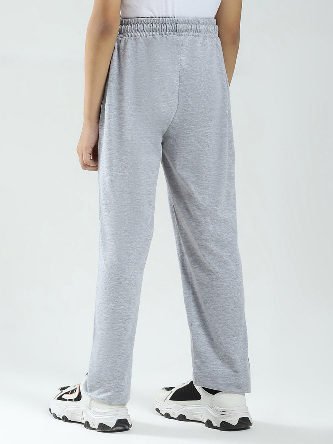 Boys Grey Printed Regular Fit Lower