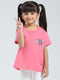 Girls Pink Solid Round Neck Half Sleeve Top
