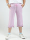 Girls Purple Solid Regular Fit Capri