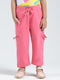 Girls Pink Solid Regular Fit Capri