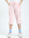 Girls Pink Solid Regular Fit Capri