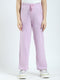 Girls Purple Solid Regular Fit Lower