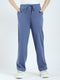 Girls Blue Solid Regular Fit Lower