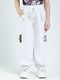 Girls White Solid Regular Fit Lower