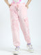 Girls Pink Printed Regular Fit Lower