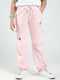 Girls Pink Printed Regular Fit Lower