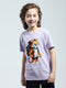 Boys Purple Printed Round Neck Half Sleeve T-Shirt