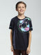 Boys Navy Blue Printed Round Neck Half Sleeve T-Shirt