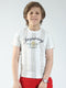 Boys Off White Printed Round Neck Half Sleeve T-Shirt