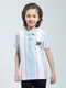 Boys Blue Stripe Collar Half Sleeve T-Shirt