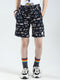 Boys Navy Blue Printed Regular Fit Bermuda