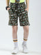 Boys Olive Printed Regular Fit Bermuda