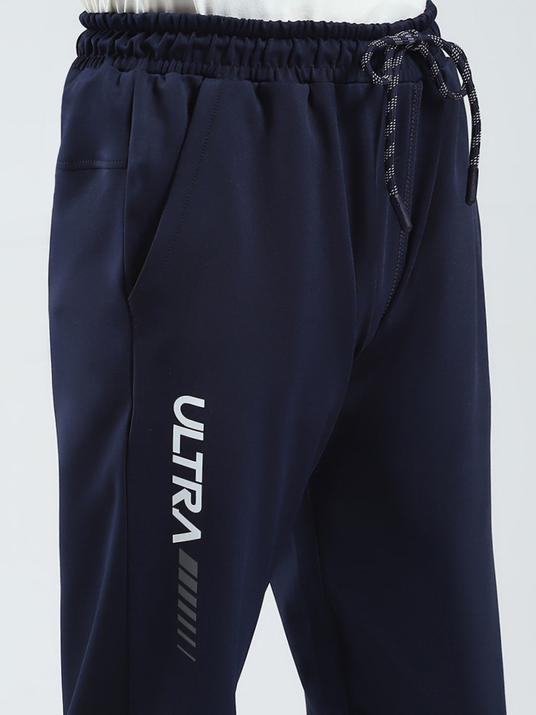 Boys Navy Blue Printed Regular Fit Lower