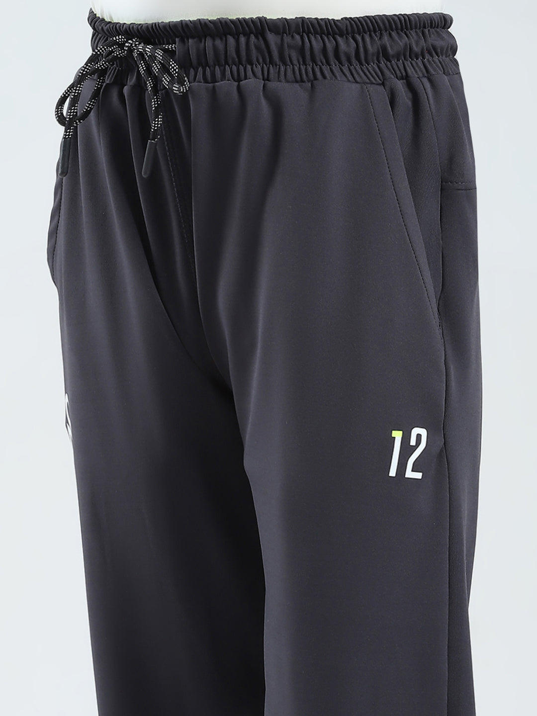 Boys Charcoal Printed Regular Fit Lower