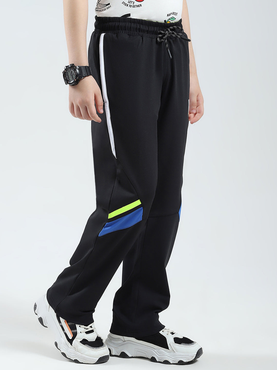 Boys Black Printed Regular Fit Lower