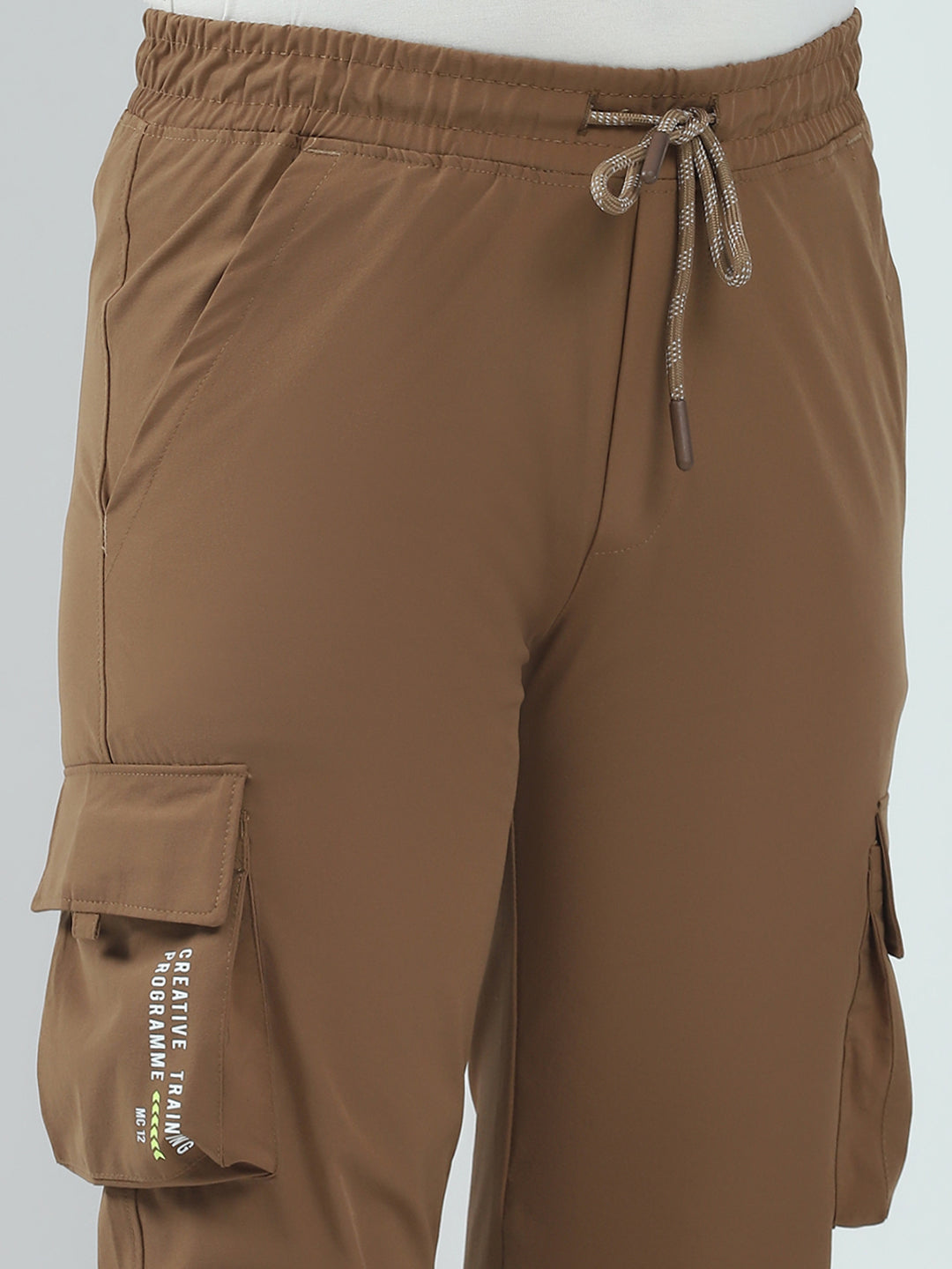 Boys Brown Solid Regular Fit Lower