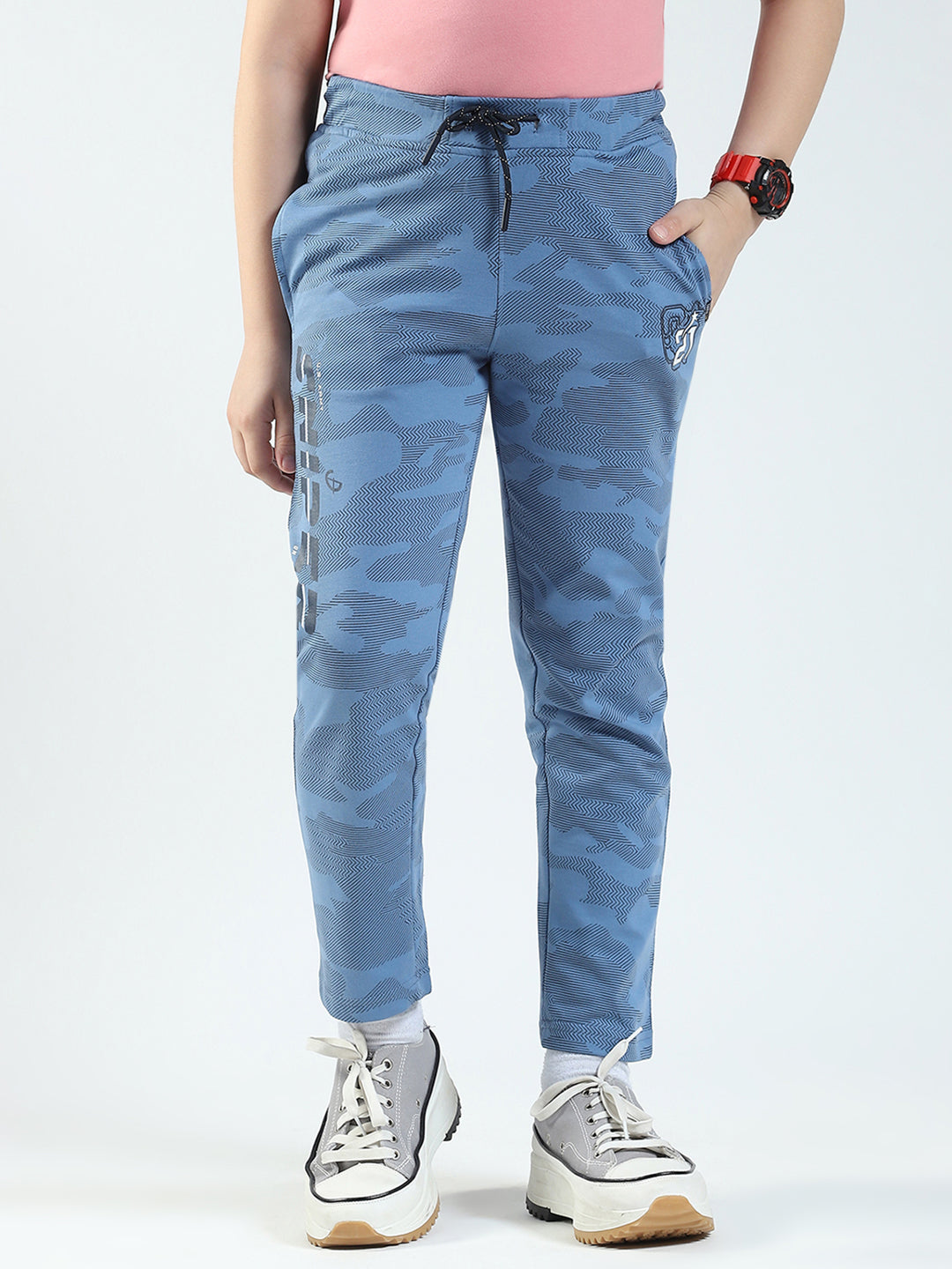 Boys Blue Solid Regular Fit Lower
